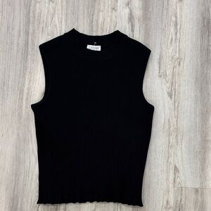 ST. JOHN SPORT Black Sleeveless Ribbed Top SIZE SMALL